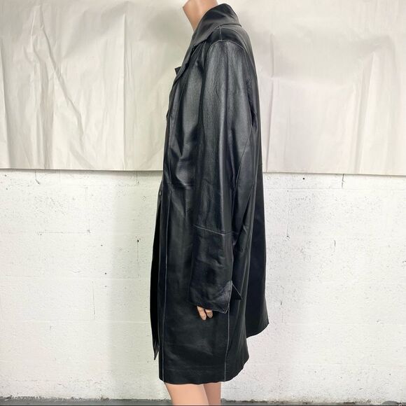 Venezia Jeans Black Genuine Leather Jacket 18/20 - Picture 5 of 7